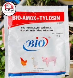 Bio Amox Tylosin (100gr)- ĐẶC TRỊ CRD, C.CRD, SUYỄN HEO- TIÊU CHẢY PHÂN TRẮNG, PHÂN XANH