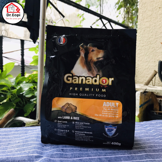 Thức ăn cho chó trưởng vị thịt cừu và gạo Ganador Adult Lamb and Rice 400gram