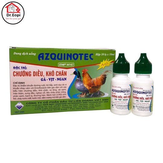ĐẶC TRỊ: CHƯỚNG DIỀU - KHÔ CHÂN AZQUINOTEC 10ML